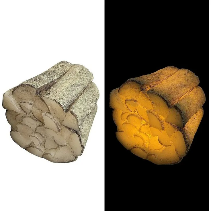 Online-Fuchs LED Dekoobjekt in Kaminholz-Optik mit LED Beleuchtung, Deko für Kaminumrandung, LED fest integriert, warmweiß, Maße ca. 19,5 x 19,5 x 18 cm