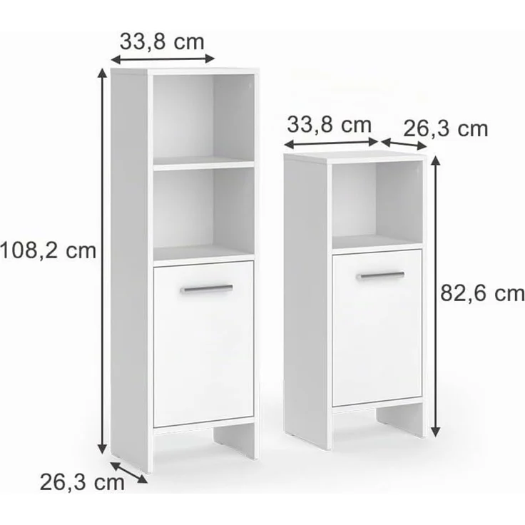 Badmöbel-Set Karli Weiß 2-teilig Vicco – Bild 2