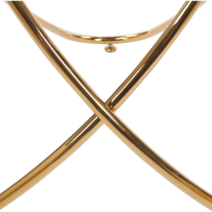 Esstisch aus Glas und Metall, golden,75*80*80 cm – Bild 6