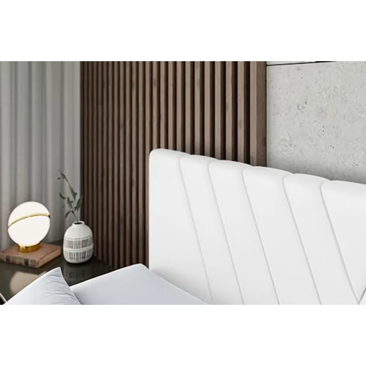 ALTDECOR ERNINA Boxspringbett 160 x 200 cm, Schwarz Kunstleder, mit H3 Matratze, Topper und Bettkasten – Bild 8