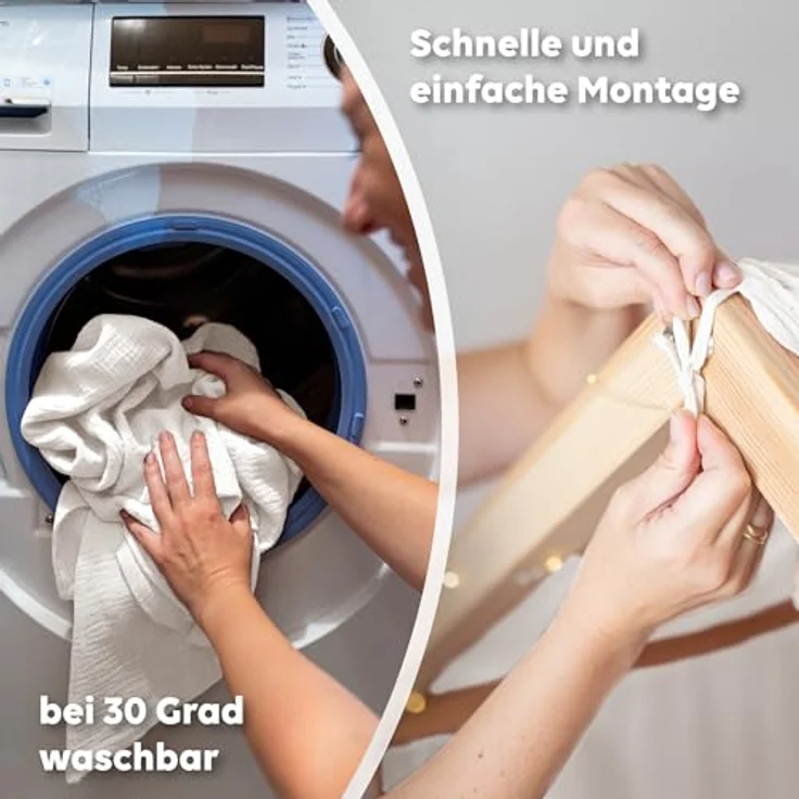 lilimaus Betthimmel Hausbetthimmel Baumwoll Musselin Betthimmel Kinder Hausbett 2er Set, Stilvolle Musselin-Deko für Kinderzimmer, ideal als Geschenkidee – Bild 7