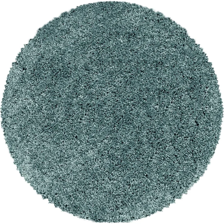 Carpetsale24 Shaggy Hochflor Teppich 80 cm Rund Blau weich flauschig modern einfarbig Für Eingangsbereich oder kleine Nischen für Wohnzimmer Schlafzimmer Flur