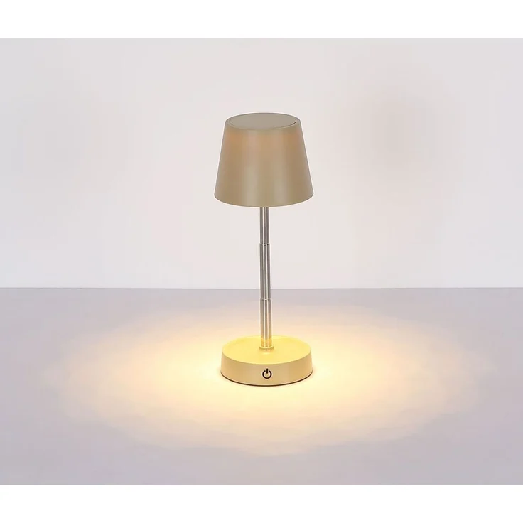 LED Tischleuchte, Touchdimmer, USB, Akku, sandfarben – Bild 9