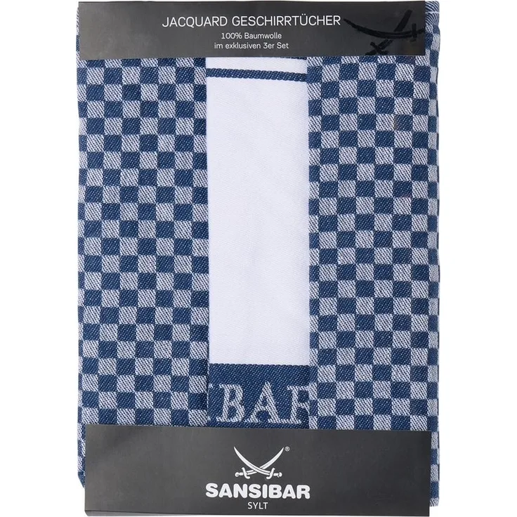 Sansibar Sylt Geschirrtuch Geschirrtücher-Set, 3-tlg, 50x70 cm, 100% Baumwolle, Premium Qualität, (Set, 3x Geschirrtuch, 50x70 cm, zwei verschiedene Designs), Jacquardgewebe, zwei verschiedene Motive