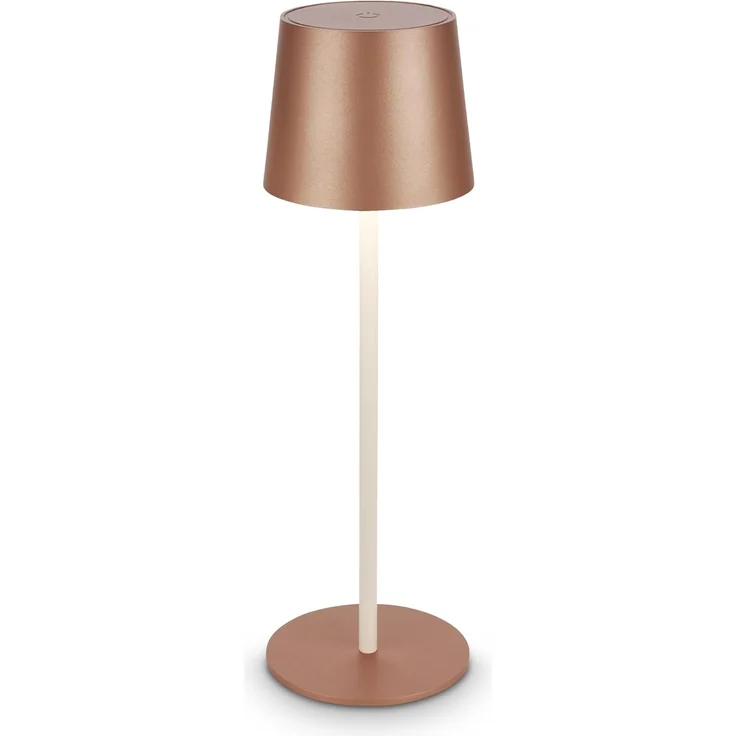 BRILONER - LED Tischlampe kabellos IP44 mit Touch, dimmbar, Akku & Lichtquelle tauschbar, Nachttischlampe, Leselampe, LED Lampe, Campinglampe, Tischleuchte, Akkulampe, Outdoor, 11x34,5 cm, Coffee – Bild 1