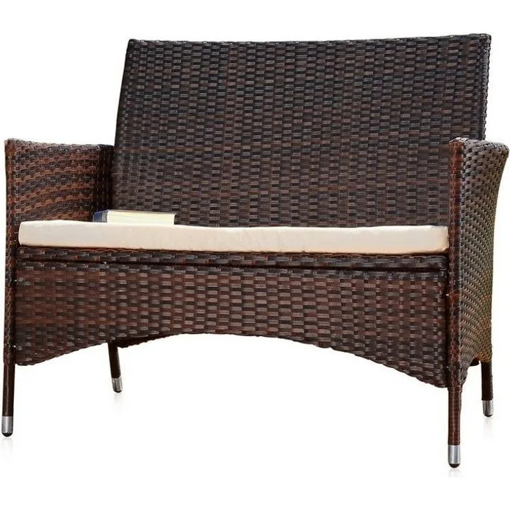 Feel2Home Gartenbank Gartenbank Sitzbank Rattanbank Polyrattan Sitzpolster versch. Farben (Stück, 1-St, Bank), wasserabweisend