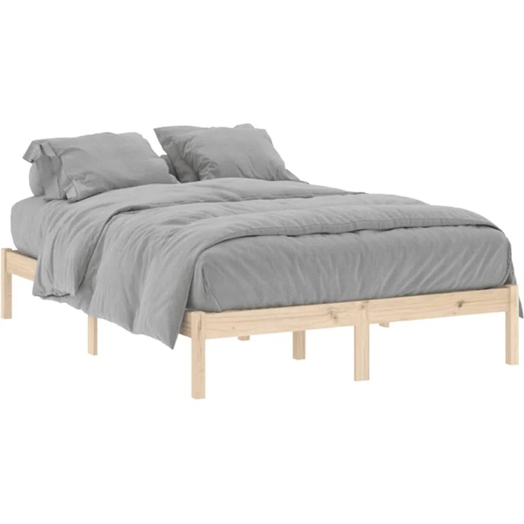 vidaXL Massivholzbett ohne Matratze 137x190 cm Kiefer 822458 – Bild 2