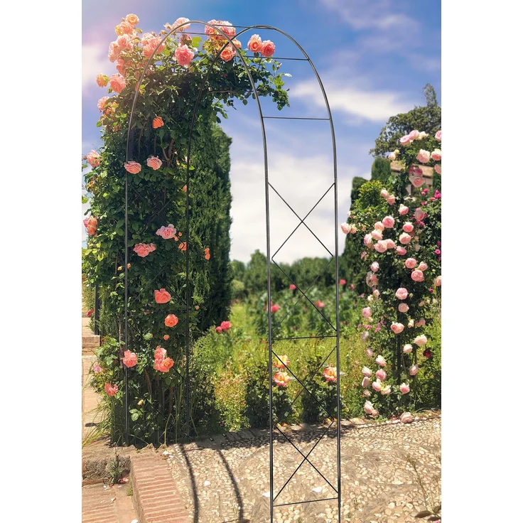 KADAX Garten-Pergolabogen aus Metall für Rosen, Kletterpflanzen, Blumen, Blumenstütze, 255 cm – Bild 2