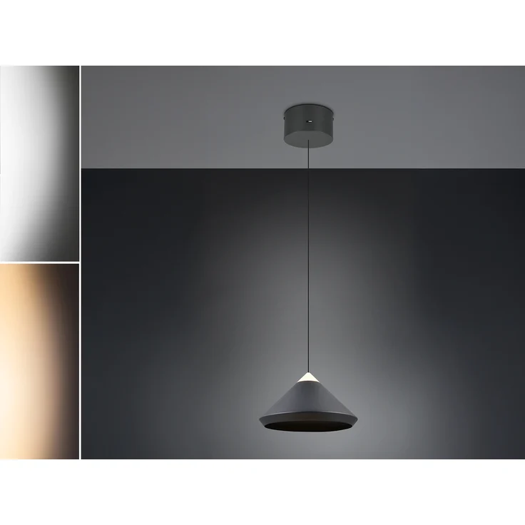 LED Pendelleuchte LAGUNA 1-flammig, höhenverstellbar, Schwarz Ø 30cm – Bild 3