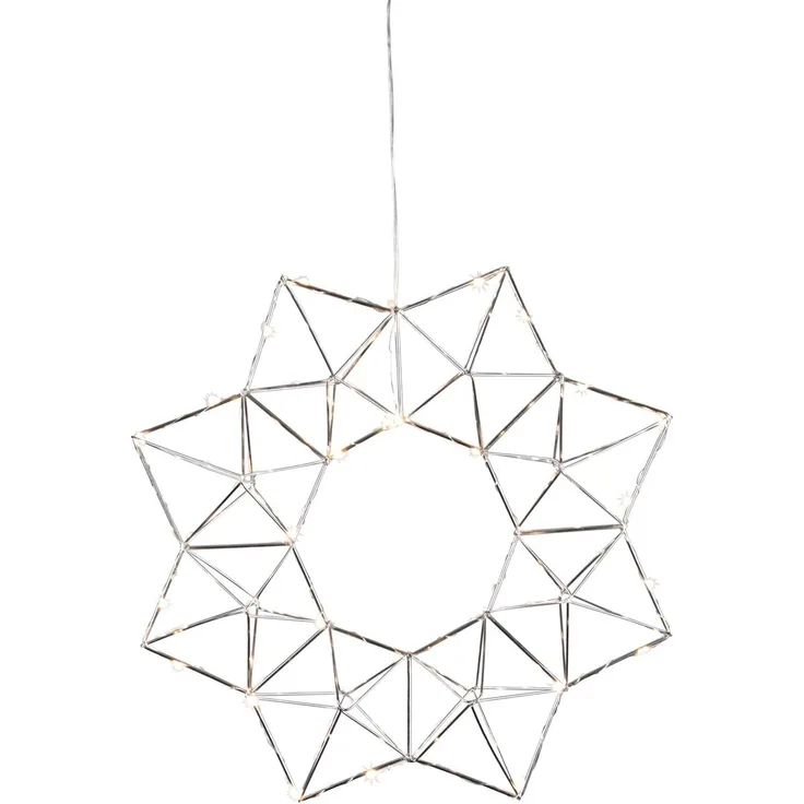 Star Trading 690-52 Weihnachtsdekoration KRANZ EDGE LED 30X0,064W Stahl, Kunststoff chrom L:40cm B:7cm H:40cm