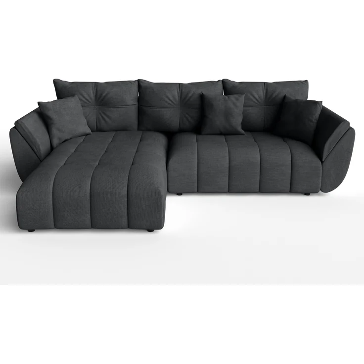 AX LIVING L Form Ecksofa dunkelgrau Verciani Schlaffunktion Bettkasten – Bild 5