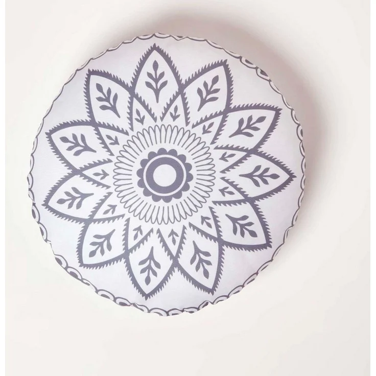 Homescapes Dekokissen Gartenkissen Henna – 2er-Set Runde Outdoor Kissen Mandala 40 cm – Bild 2