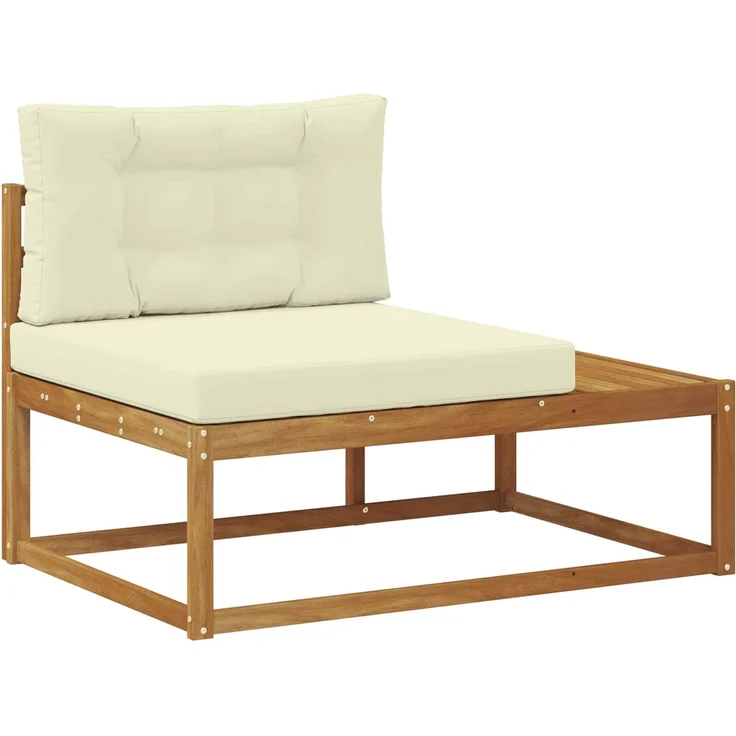 vidaXL Outdoor Endsofa mit Kissen Natur 115 x 83 x 73 cm 900552 – Bild 2