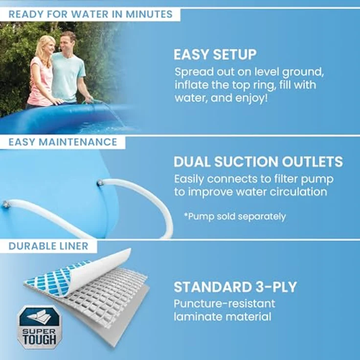Intex 28120NP Easy Set Up 10 Foot x 30 Inch Pool, Blue – Bild 5