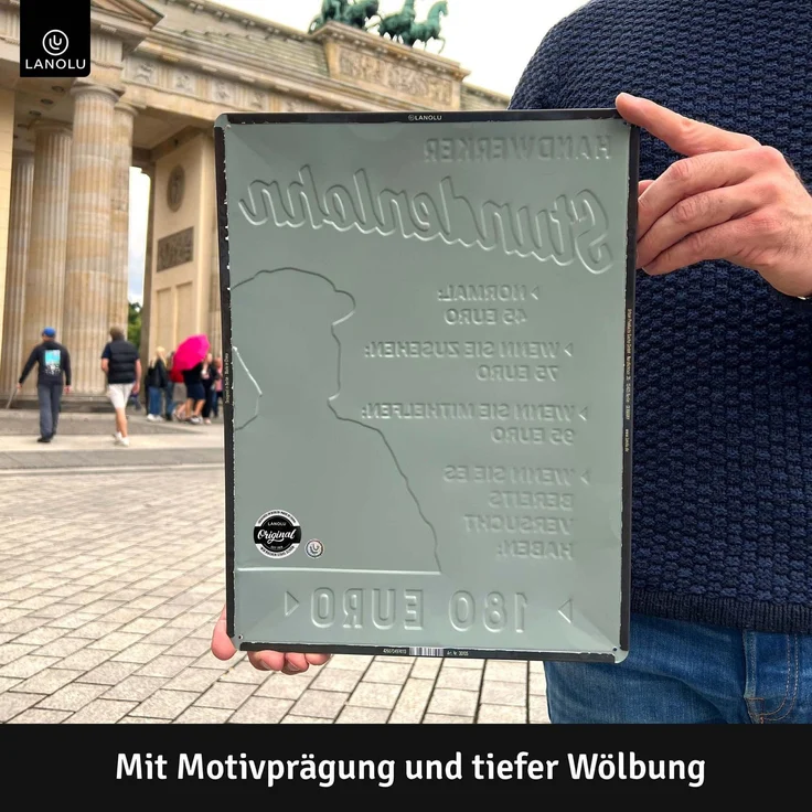 LANOLU Blechschild Handwerker Stundenlohn - 30x40cm – Metall – Mehrfarbig – 30105 – Bild 3
