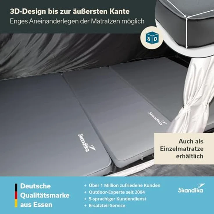 Skandika Luftmatratze Easy 3D Premium Double, Isomatte, Auto Matratze 10 cm dick, faltbar, (10 cm dick, faltbar, in nur ca. 2 Minuten einsatzbereit, Tragetasche), leicht, selbstfüllender Schaumstoff, belastbar bis 150 kg, R-Wert 9,6 – Bild 8