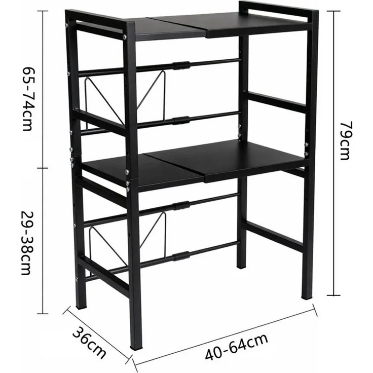 TUWENA Küchenregal Erweiterbares Mikrowellen Regal, Platzsparender Organizer für Küche