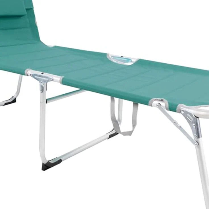 Mojawo XXL Aluminium Gartenliege Sonnenliege, gepolstert in Türkis, verstellbar, L200xB70cm, bis 150 kg belastbar – Bild 3