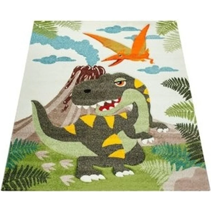 Paco Home Kinderteppich Diamond 636, rechteckig, Höhe: 18 mm, 3D-Design, Motiv Dinosaurier, Kinderzimmer – Bild 6