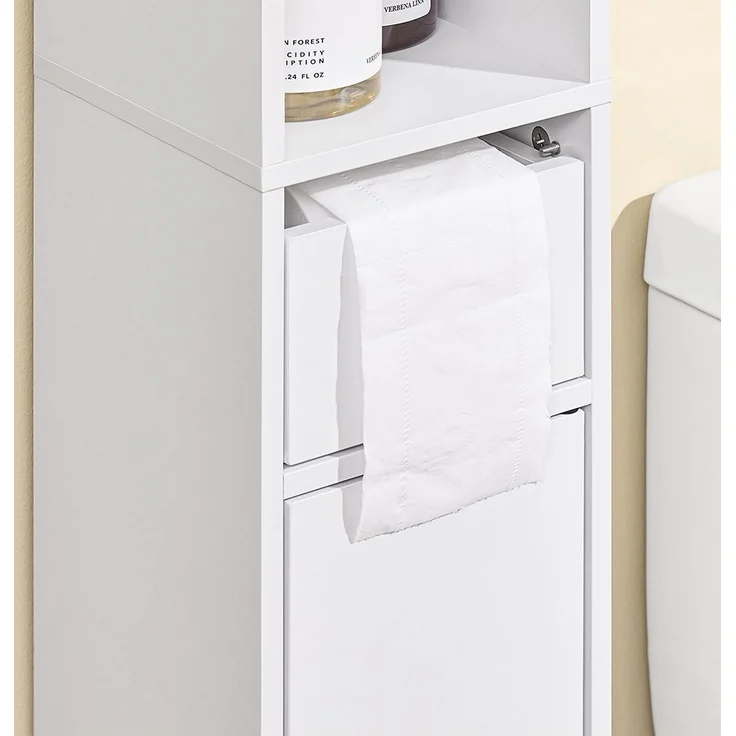 SoBuy BZR34-K-W Badezimmer-Hochschrank, Spanplatte, Melamin, Weiß, 20 x 180 x 20 cm – Bild 8