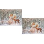 Myflair Möbel & Accessoires Platzset Engel mit Reh, Weihnachtsdeko, (Set, 4-St), Kork