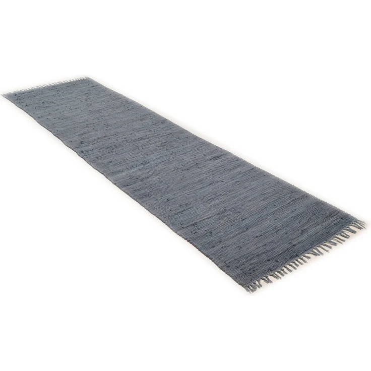 THEKO Läufer Happy Cotton Fleckerl, rechteckig, Höhe: 5 mm, Handweb Läufer, Flachgewebe, reine Baumwolle, handgewebt, mit Fransen – Bild 1