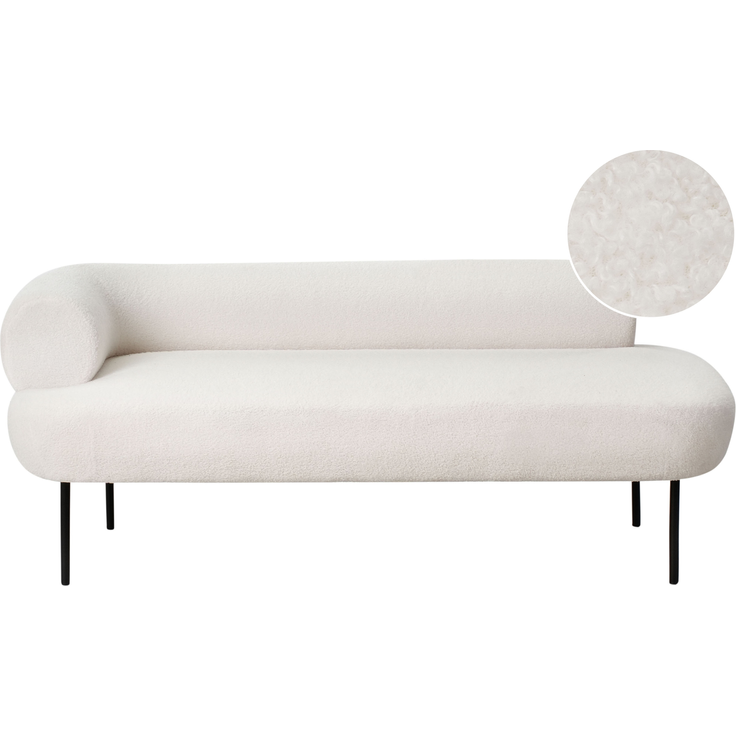 Linksseitige Chaiselongue MIRMANDE Bouclé Cremeweiß