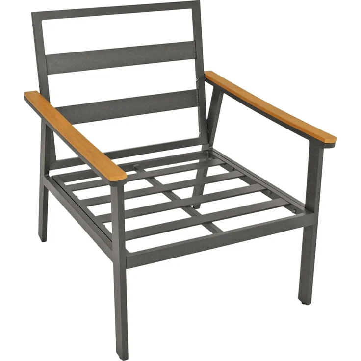 DEGAMO Gartenlounge-Set CALGARY 4-teilig, Aluminium anthrazit, Polster grau, extra grosse Ausführung – Bild 7
