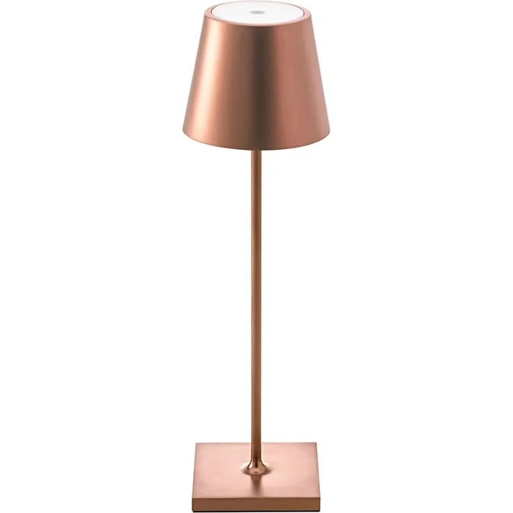 LED Tischleuchte, bronze, Touchdimmer, Akku, H 38 cm