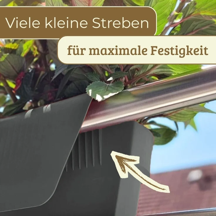 GarPet Balkonkasten 4x Geländerkasten Balkon mit Wasserspeicher Blumen Topf Kasten – Bild 6