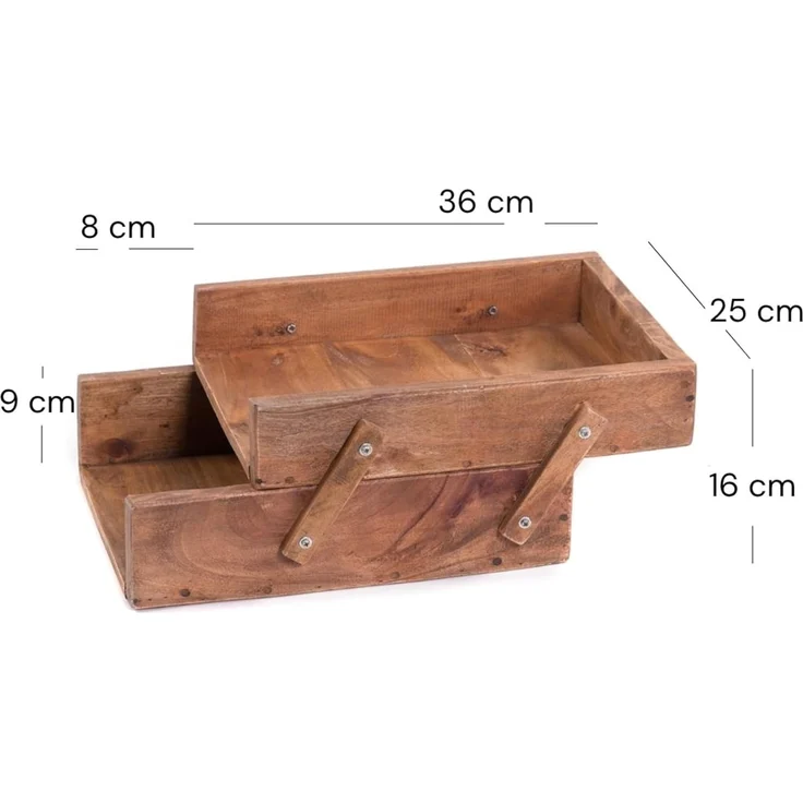 DESIGN DELIGHTS Aufbewahrungsbox DOKUMENTENABLAGE "SLIDE", Altholz massiv Holz, 2 Fächer, Büro Organi – Bild 2