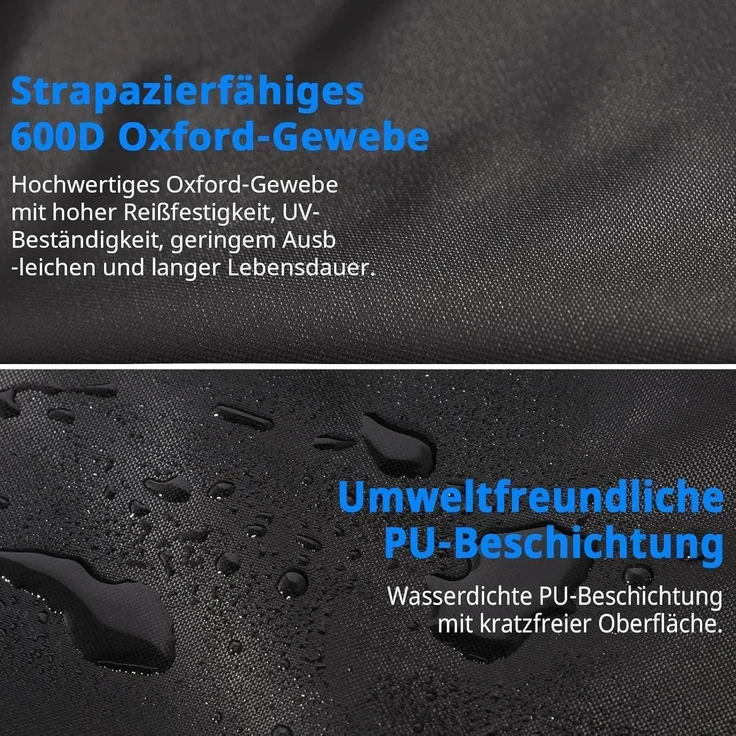 Strandkorbhülle 600D Schwarz 600D Oxford-120 x 90 x 155 140cm – Bild 4