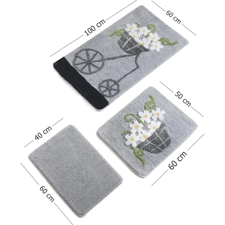Setmat Set (3-teilig) Grautöne mit Trolley-Design – Bild 2
