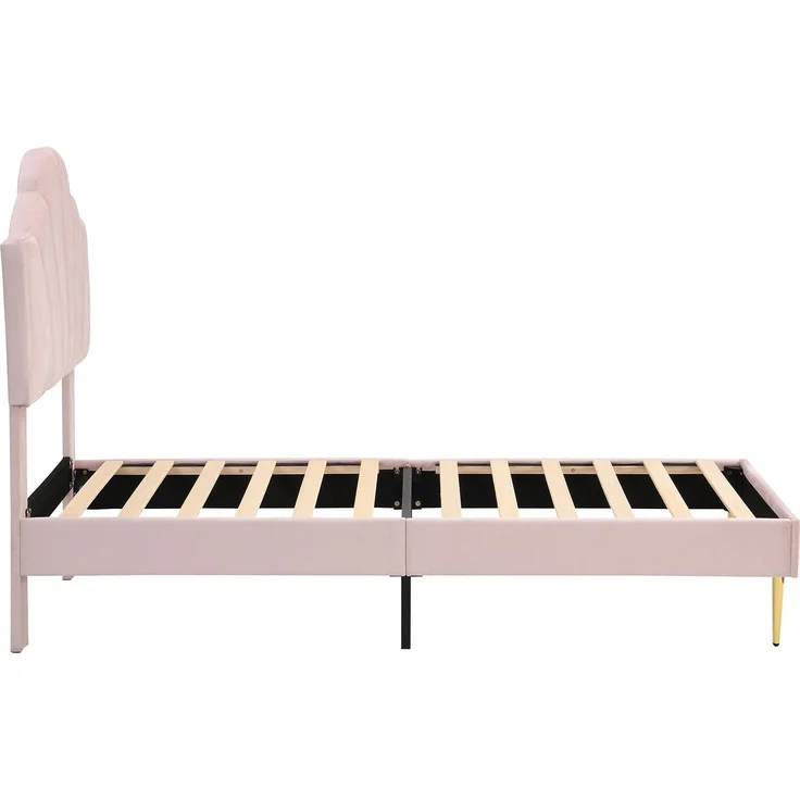 Polsterbett 160×200 cm aus Leinen-Stoff mit LED-Beleuchtung, Schubladen und Matratze, grau – Bild 6