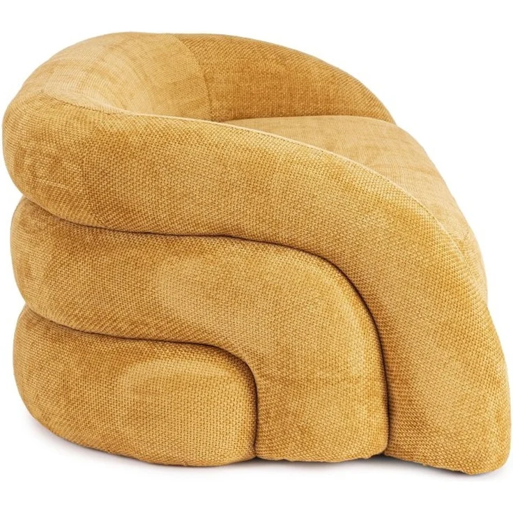 Sofa Clemence aus Stoff, modern gepolstert, Senf Gelb, 2-3 Sitzplätze, Bizzotto – Bild 2