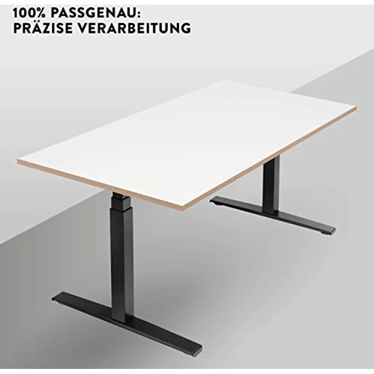 boho office® Schreibtischplatte, Tischplatte in Weiß - 120 x 80 cm - 25mm stark - Multiplexkante – Bild 7