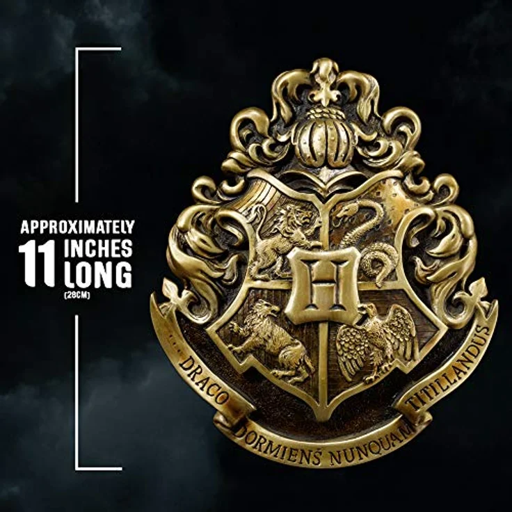 The Noble Collection Hogwarts Crest Wall Art, Wandobjekt aus Metall, goldfarben – Bild 3
