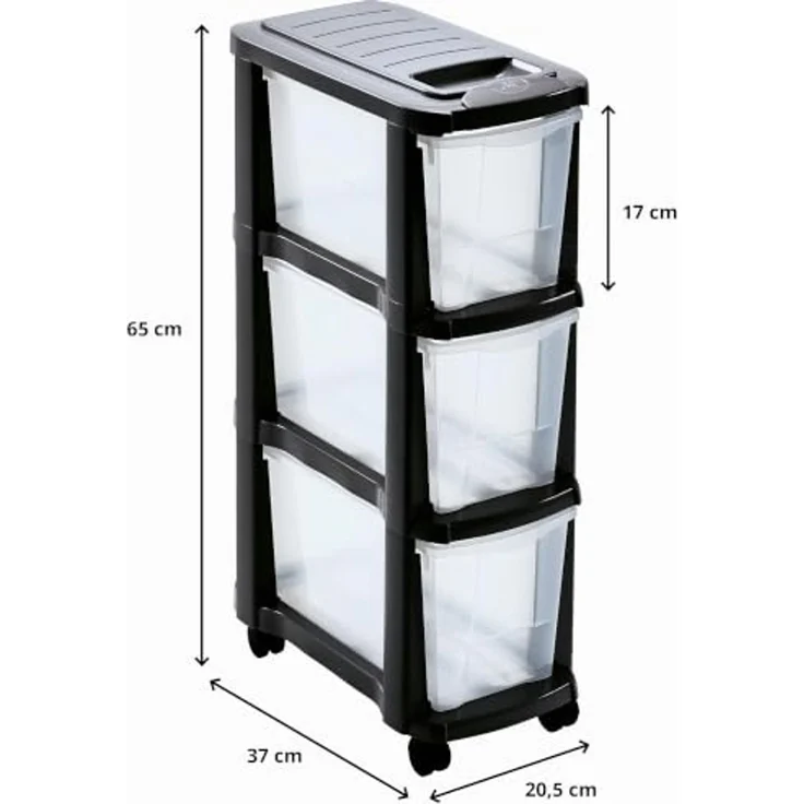 Mondex Schubladen Rollcontainer Turm Wagen Wäschesortierer schmal – Bild 3