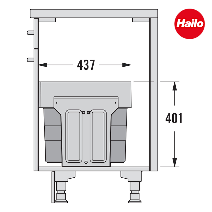 Hailo Abfallsammler 3666901 m Tragekorb dunkelgrau – Bild 4
