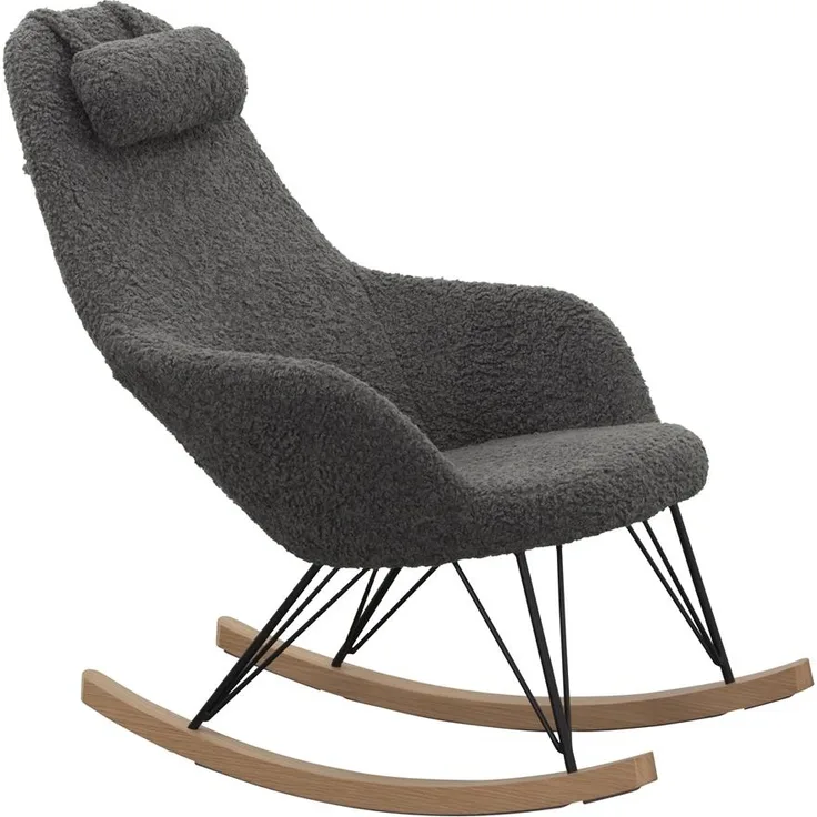 SalesFever Schaukelstuhl Teddyfell Kissen grau