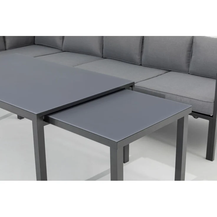 Gardissimo 'LARINO' Ecklounge mit verstellbarer Liegefläche und ausziehbarem Gartentisch, Aluminium anthrazit – Bild 7