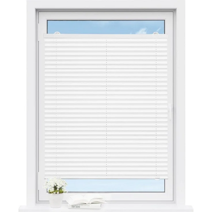 Woltu Plissee, halbtransparent, Saugnäpfen, mit Saugnäpfen, Mit Vakuum-Saugnäpfen, Faltrollo innen lichtdurchlässig Sonnenschutz – Bild 5