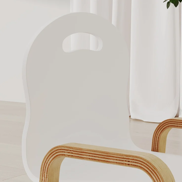 AIYAPLAY Kinderstuhl, Birkenholz, Weiß, 39L x 34B x 61,5H cm – Bild 9