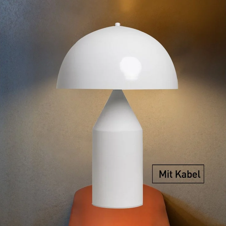 Bamyum Tischleuchte Nachttischlampe mit Kabel Lipeo Metall Pilz Lampe, ohne Leuchtmittel – Bild 3