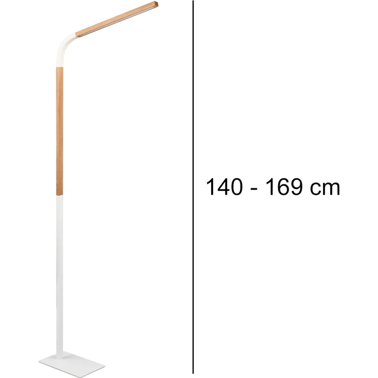 LED Stehleuchte NORRIS Weiß mit Holzelementen, Höhe 140cm – Bild 4