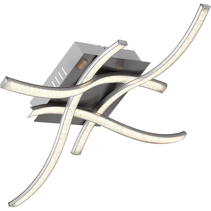 monzana Deckenleuchte Tigull, Modell "Tigull", LED 4 flammig warmweiß Silber Deckenlampe Deckenstrahler Wohnzimmer