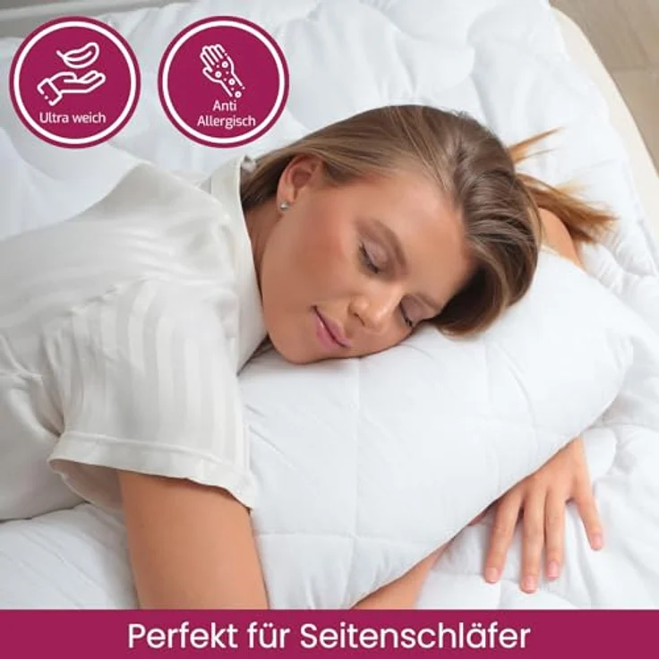livessa Seitenschläferkissen mit bezug 40x145 cm - Schwangersschaftskissen - Schlafkissen, Kissen mit Bezug, Seitenschläferkissen : 100% Mikrofaser, Kissenbezug: 100% Baumwolle, Stillkissen mit Kissenbezug – Bild 6