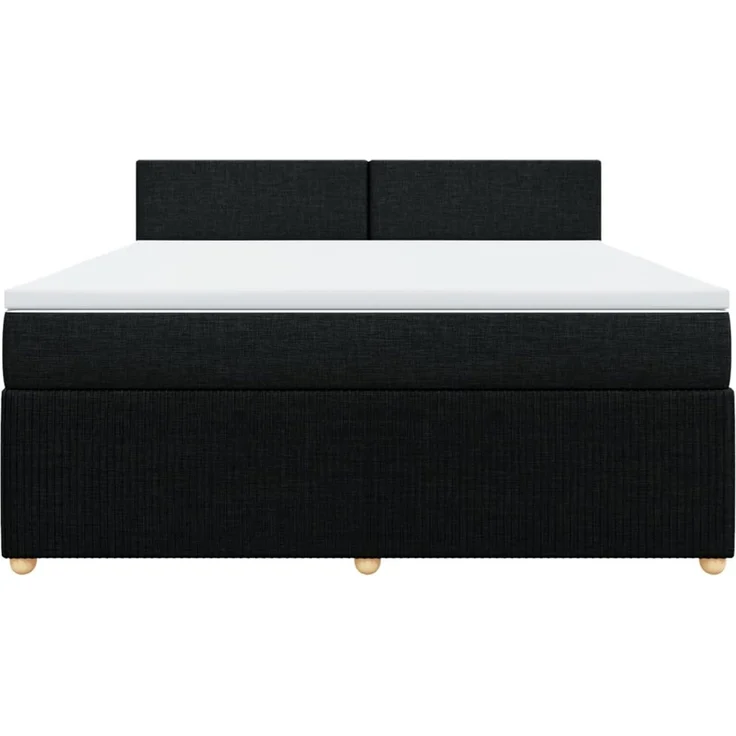 vidaXL Boxspringbett mit Matratze Schwarz 180x200 cm Stoff 3287530 – Bild 4