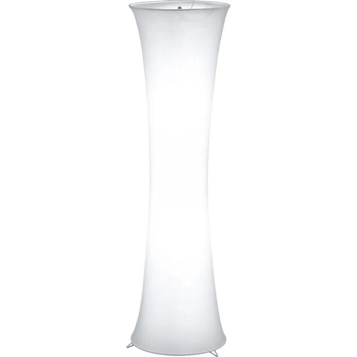 LED Stehleuchte, Textil, weiß, Metall, Fußschalter, D 35 cm, H 123 cm