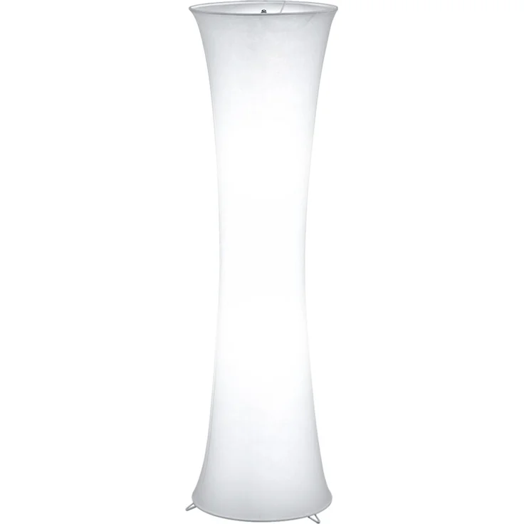 LED Stehleuchte, Textil, weiß, Metall, Fußschalter, D 35 cm, H 123 cm – Bild 1